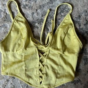 Urban outfitters lace front crop top